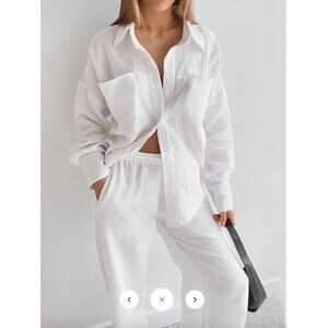 Commense Minimalist Cotton Two Piece Pants Set Sz M